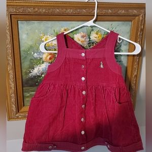 Vintage 90s Hush Puppies Corduroy Toddler Dress in Fushia Pink 4T